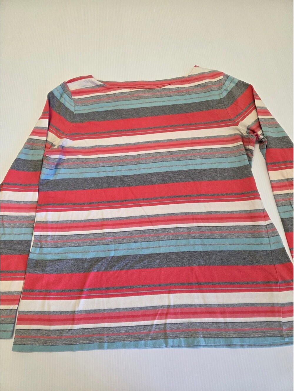 Talbots Women's Long Sleeve Striped Cotton Blend Shirt Size Large